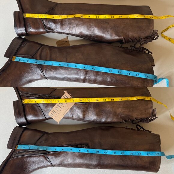 BED STU Manchester Distressed Brown Leather Tall Riding Boots BedStu Size 6 - Picture 14 of 16